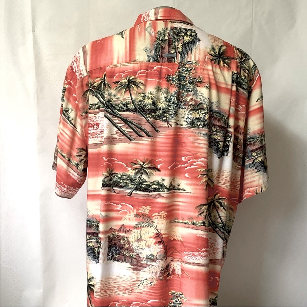 Vintage Kalaheo Hawaiian Camp Shirt Tropical Beach Palm Trees Mountains XXL - Picture 5 of 8